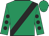 Emerald green, black sash, Emerald green sleeves, black spots