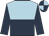 Light Blue and dark blue halved horizontally, Dark Blue sleeves, Quartered cap