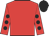 red, red sleeves, black spots, black cap