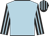 Light blue, black and light blue striped sleeves and cap