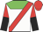 white, green yoke, red sash, red and black halved sleeves, red cap