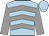 light blue, grey chevrons, grey sleeves