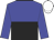 blue and black halved horizontally blue and white halved sleeves, white cap