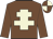 Chocolate, beige cross of lorraine, quartered cap