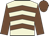 Beige, chocolate chevrons, sleeves and cap