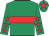 Emerald green, red hoop, red stars on sleeves, red star on cap