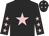 Black, pink star, pink stars on sleeves, black cap, pink stars