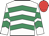White & emerald green chevrons, red cap