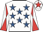 White, royal blue stars, red sleeves, white diabolo, white cap, red star