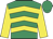 Emerald green & yellow chevrons, yellow sleeves, emerald green cap