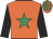 Orange, emerald green star, black sleeves, orange & emerald green striped cap