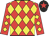 Red & yellow diamonds, black cap, red star