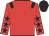 Red, black epaulets, red sleeves, black stars, black cap