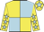 Yellow and light blue (quartered), yellow sleeves, light blue stars, yellow cap, light blue star