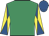 Emerald green, yellow and royal blue diabolo on sleeves, royal blue cap
