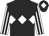 Black, white triple diamond, white and black striped sleeves, black cap, white diamond