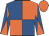Royal blue and orange (quartered), diabolo on sleeves, orange cap