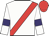 White, red sash, white sleeves, purple armlets, red cap