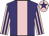 Purple, pink stripe, pink and purple striped sleeves, pink cap, purple star