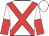 White, red cross belts, halved sleeves