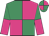Emerald and magenta quartered, halved sleeves, quartered cap