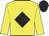 Yellow body, black diamond, yellow arms, black cap