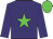 Purple body, green star, purple arms, green cap