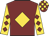 Maroon, gold diamond, gold sleeves, maroon diamonds, maroon and gold checked cap