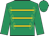 emerald green, gold braid