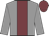 Grey body, garnet stripe, grey arms, garnet cap