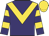 purple, gold chevron, hooped sleeves, gold cap