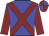 Blue body, maroon cross belts, maroon arms, maroon cap, blue quartered