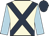 Cream body, dark blue cross belts, soft blue arms, dark blue cap