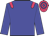 Big-blue body, rose epaulettes, big-blue arms, rose cap, big-blue hooped