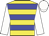 Yellow body, big-blue hooped, white arms, white cap