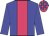 Big-blue body, rose stripe, big-blue arms, rose cap, big-blue checked
