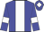 Big-blue body, white stripe, big-blue arms, white armlets, big-blue cap, white diamond