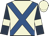 Beige, Royal Blue St Andrews cross, Dark Blue sleeves, Beige armlets and cap