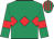 Emerald green, red triple diamond, red armlet, striped cap