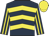 Dark blue & yellow chevrons, striped sleeves, yellow cap