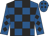 Royal blue & black check, black diamonds on sleeves, royal blue cap, black diamonds