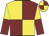Maroon & yellow quartered, halved sleeves, quartered cap