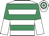 White & emerald green hoops, halved sleeves, hooped cap
