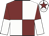 White & maroon quartered, halved sleeves, maroon star on cap
