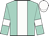 Aqua, white stripe, white armlets, white cap