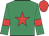 Emerald green, red star, armlets and cap