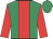 emerald green, red stripe, red sleeves