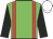green, red braces, black sleeves, white cap