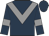 dark blue, grey chevron, grey armlets on sleeves
