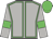 Light grey, lime green seams, armlets and cap